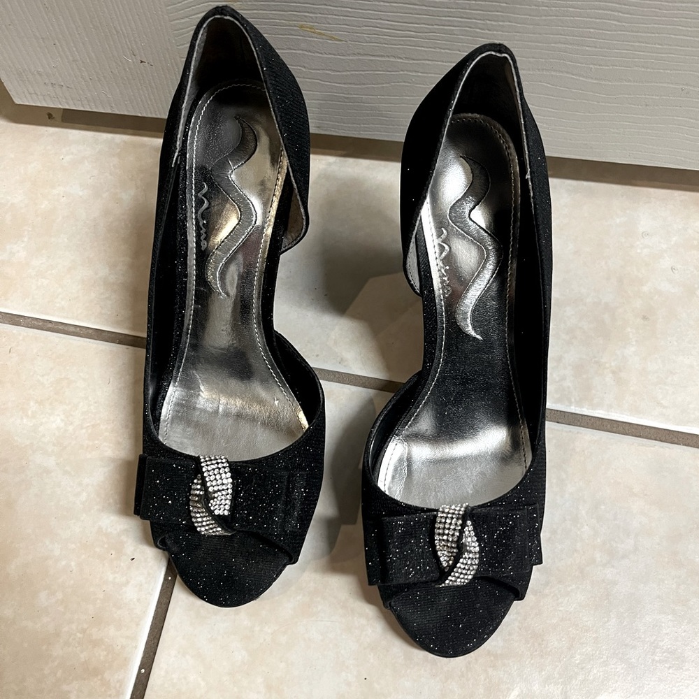 Nina brand sparkle wedge heels size 8